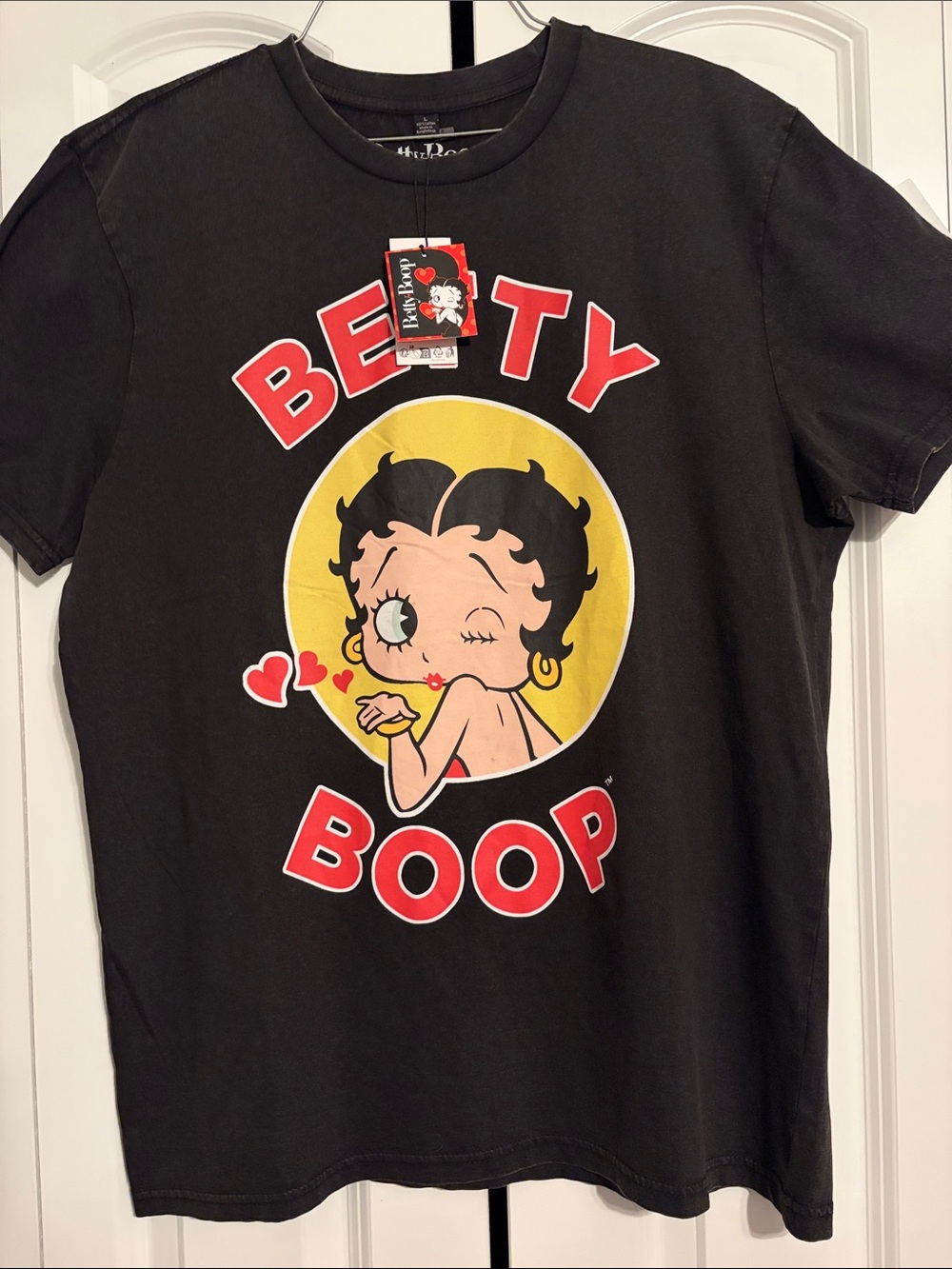 Betty Boop Black Tee with Red and White Logo